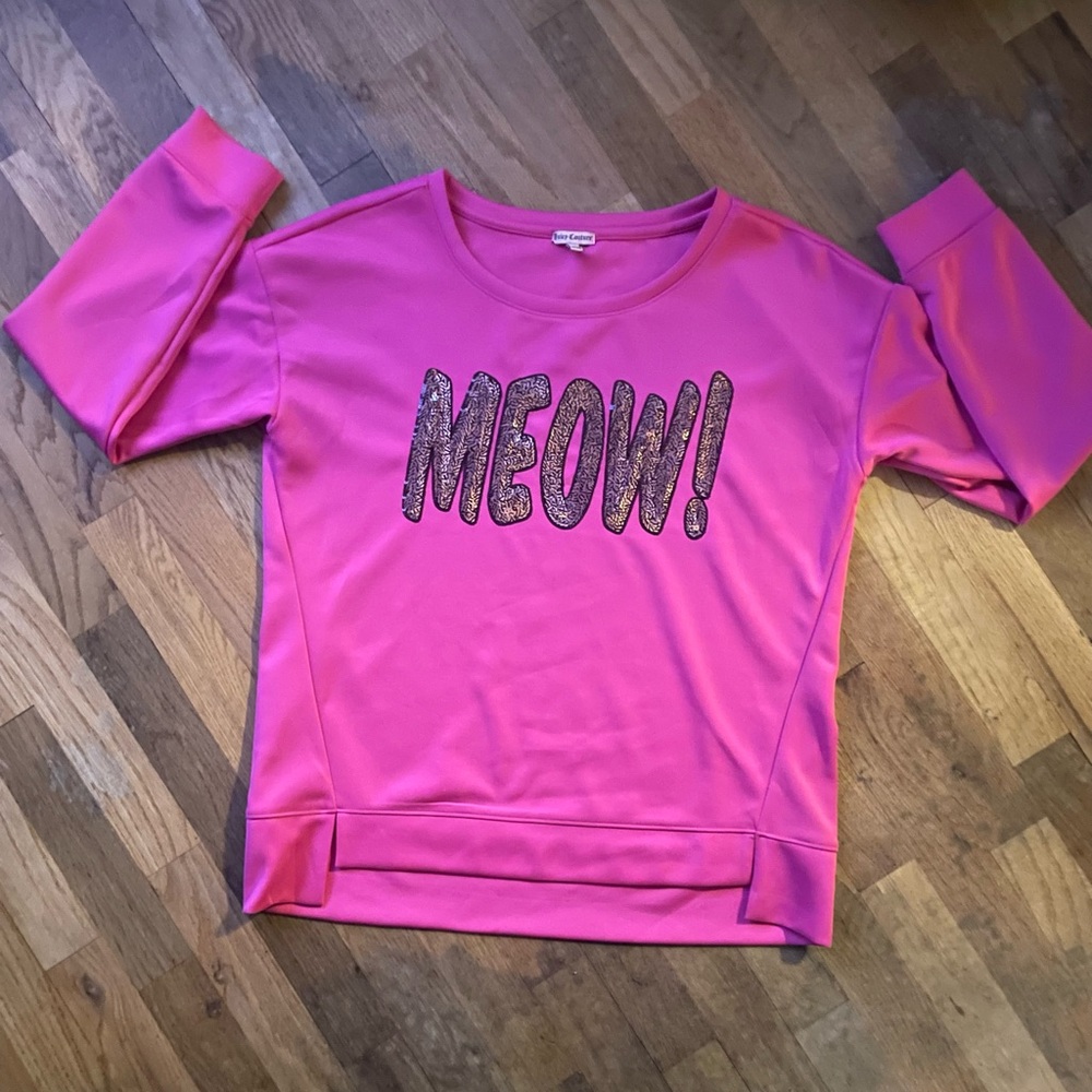 Juicy Couture Hot Pink MEOW Cat Sweatshirt - Women | Color: Pink | Size:Large